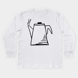 Retro Kettle Design Kids Long Sleeve T-Shirt